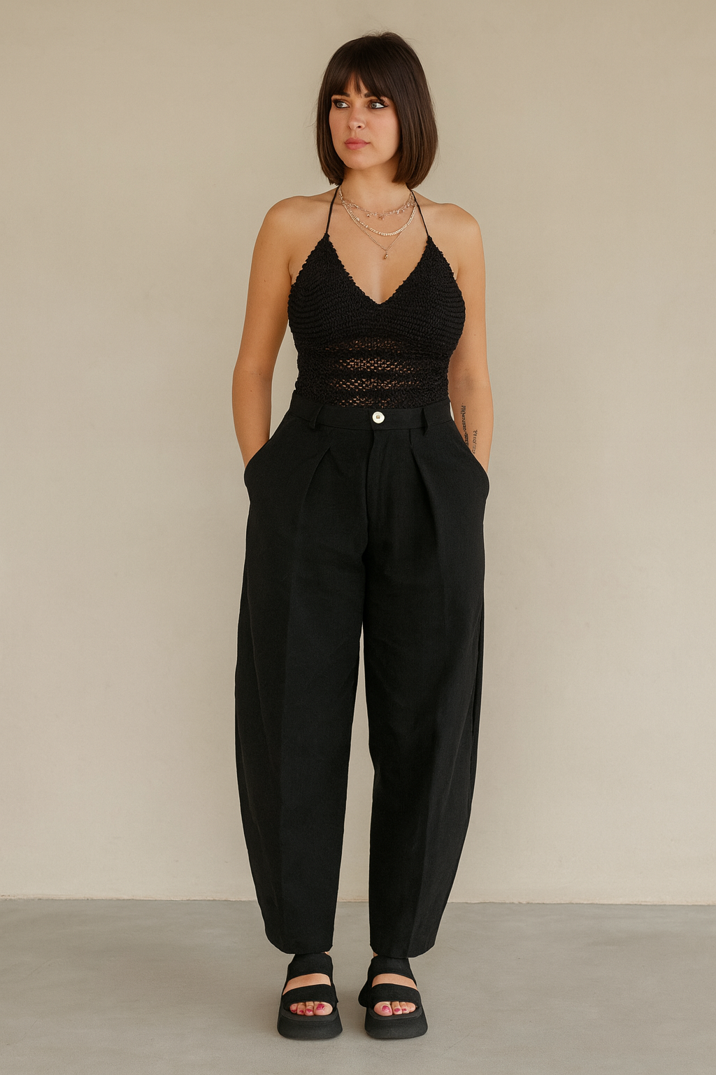 PANTALON 100% COTON COUPE BALLON