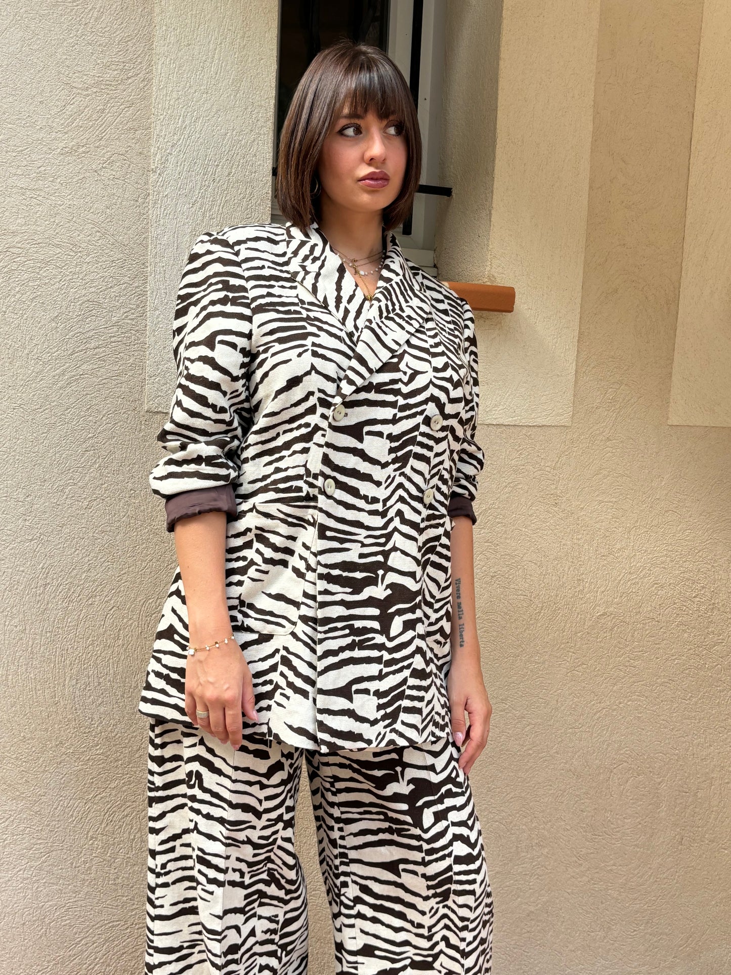 BLAZER CROISÉ - LIN ET COTON