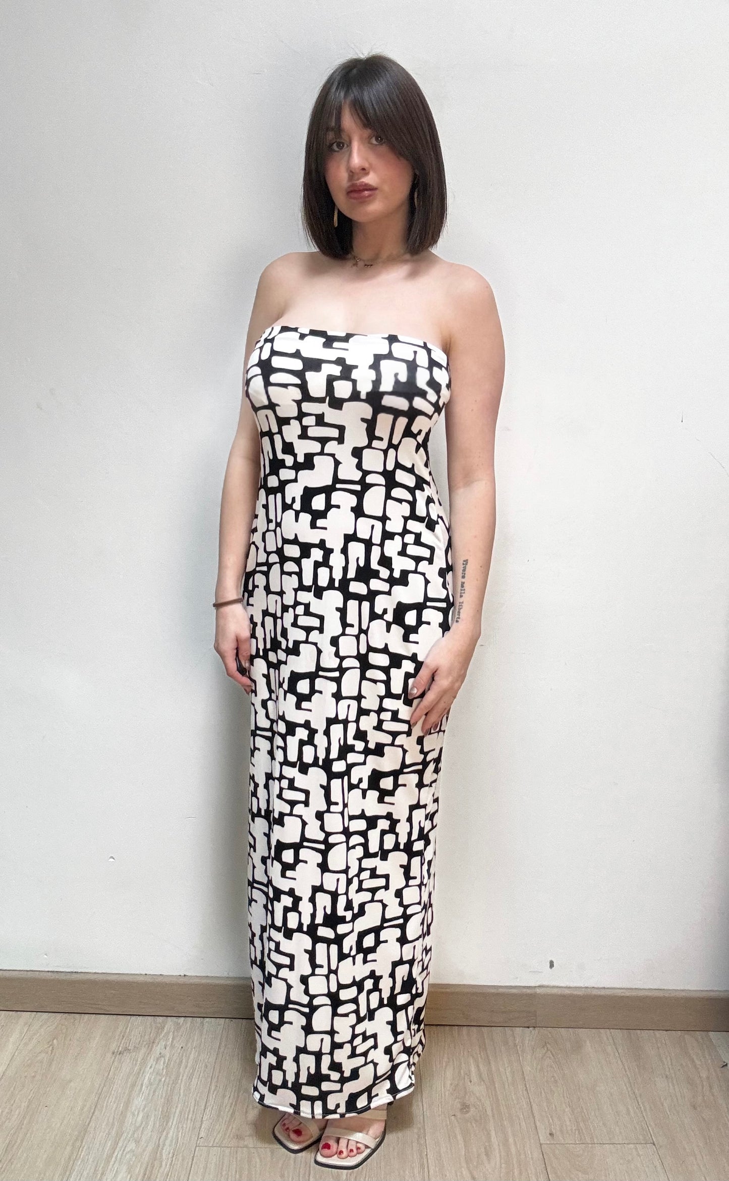 ROBE BUSTIER EN VISCOSE