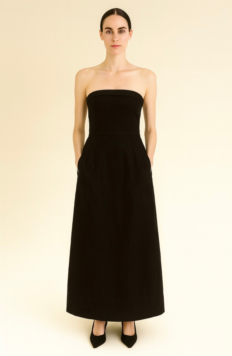 ROBE BUSTIER 100% LIN