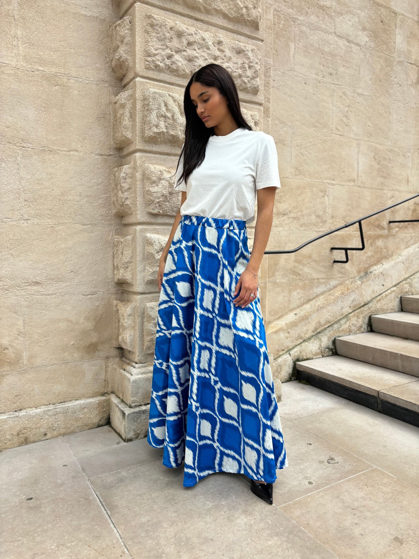 LONG BLUE SKIRT 100% COTTON