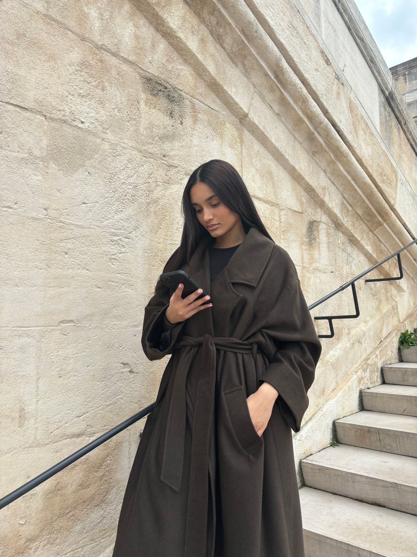 MANTEAU OVERSIZE LAINE, CACHEMIRE ET ALPAGA