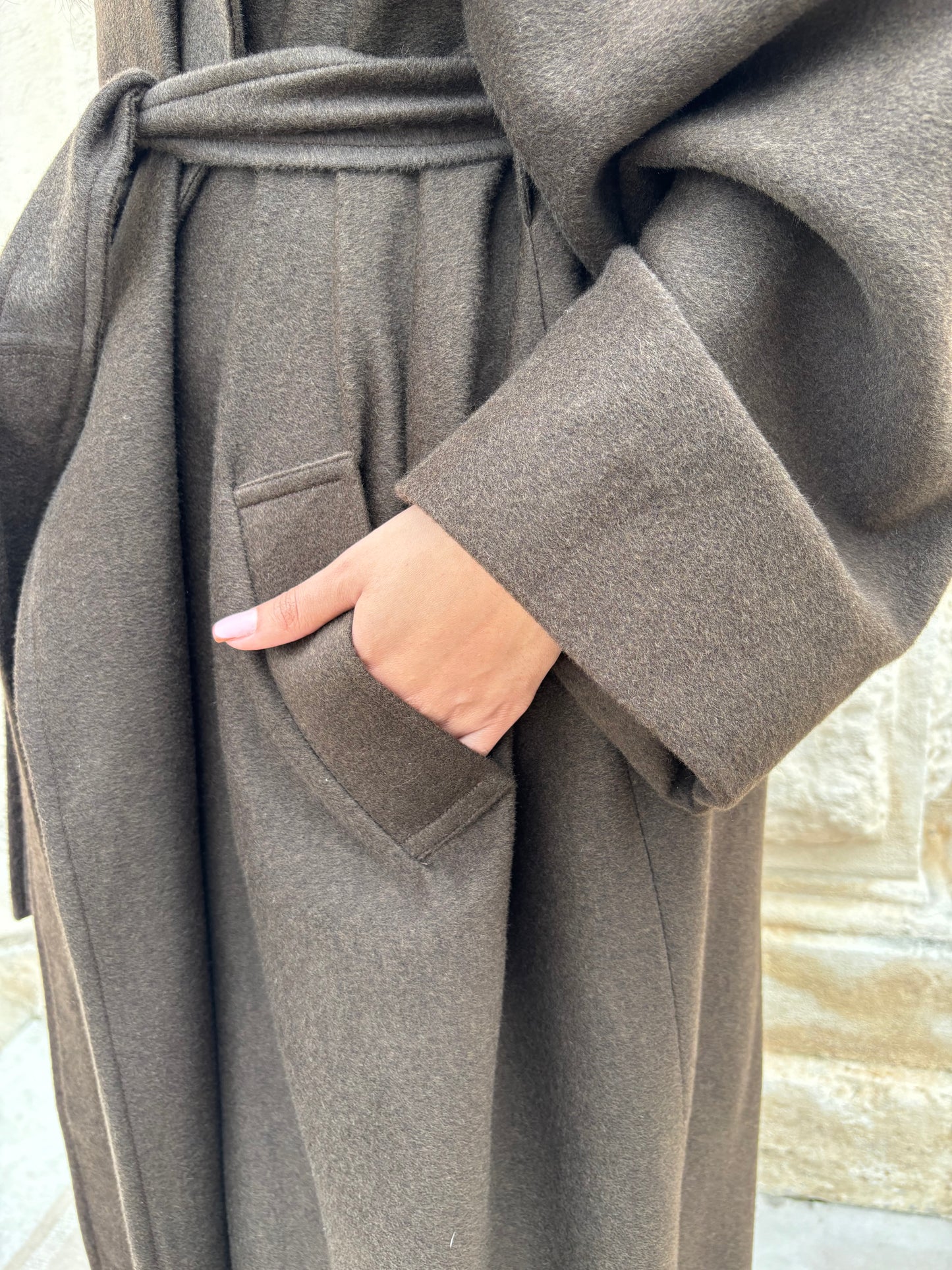 MANTEAU OVERSIZE LAINE, CACHEMIRE ET ALPAGA