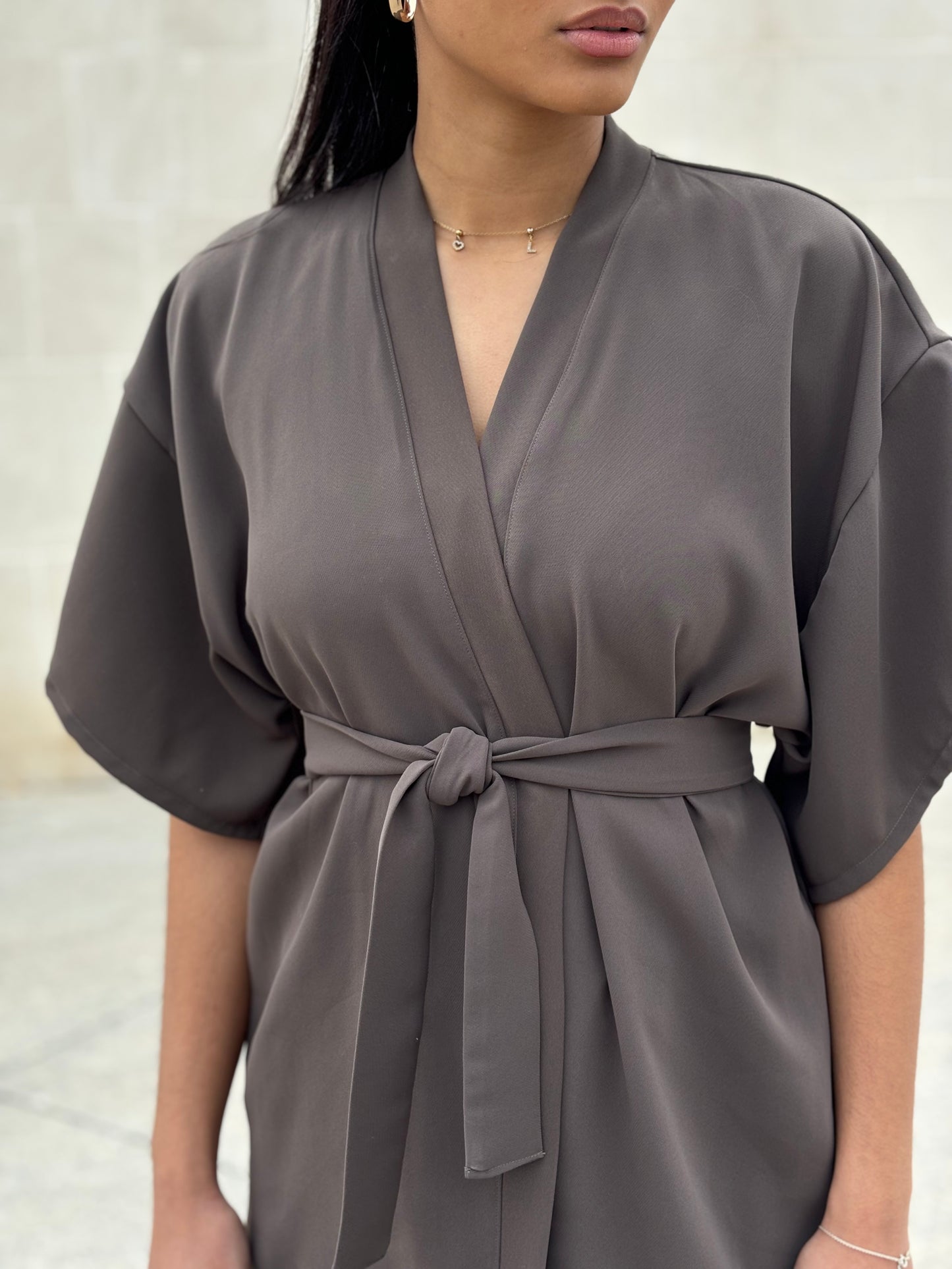 ENSEMBLE KIMONO MARRON GLACÉ