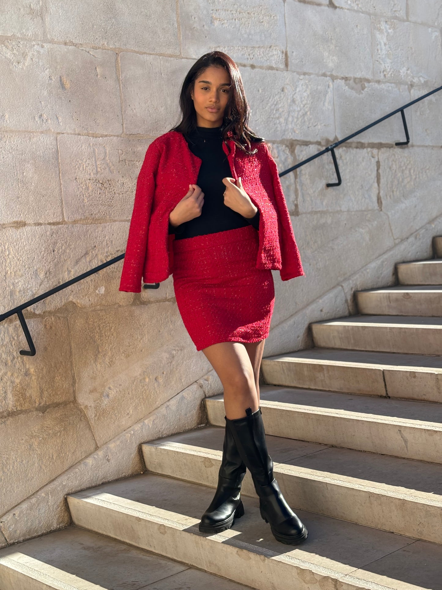 RED TWEED JACKET
