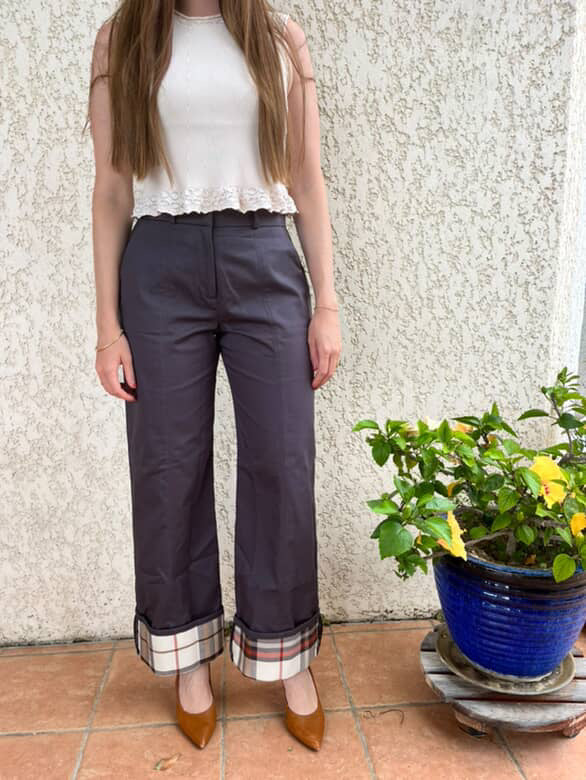PANTALON 100% COTON AVEC REVERS PERSONNALISABLE