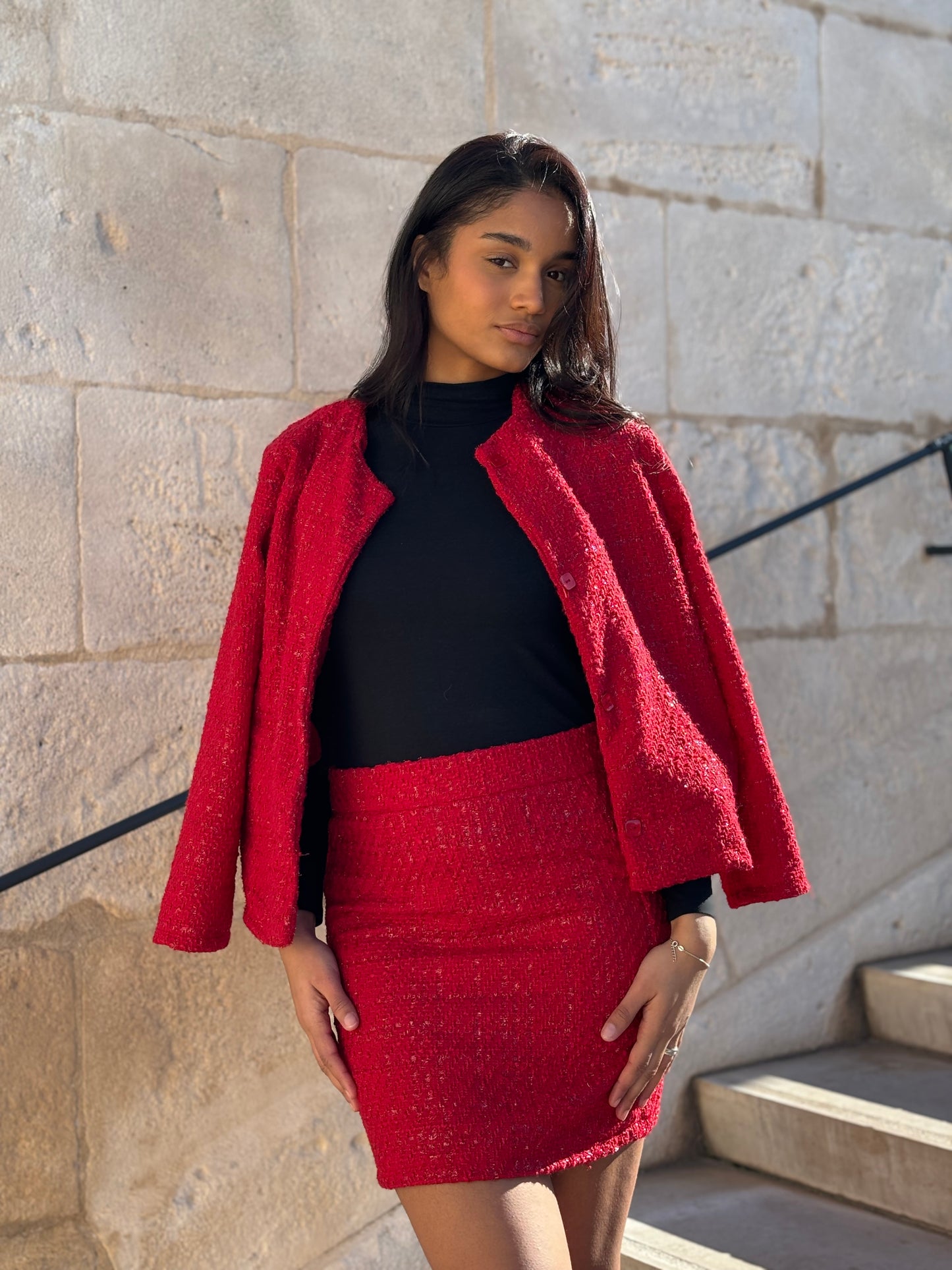 RED TWEED JACKET