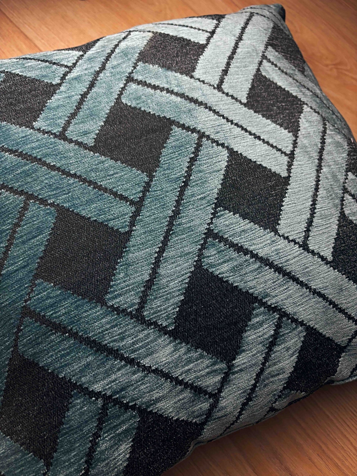 HANDMADE DUCK BLUE VELVET CUSHION