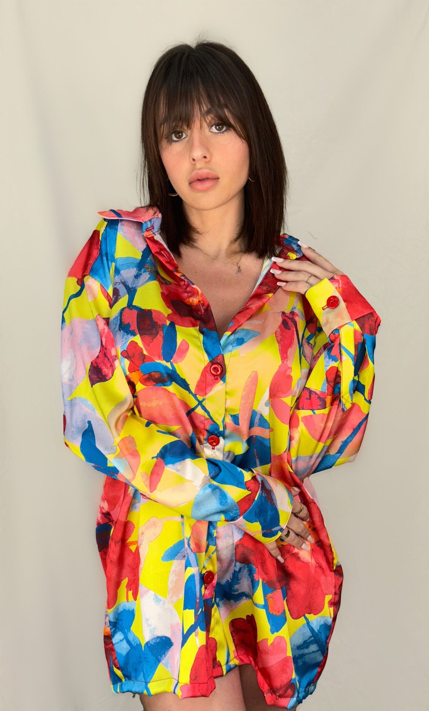 CHEMISE IMPRIMÉ EN SATIN