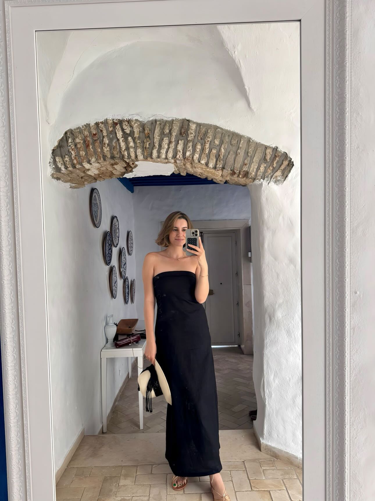 ROBE BUSTIER 100% LIN