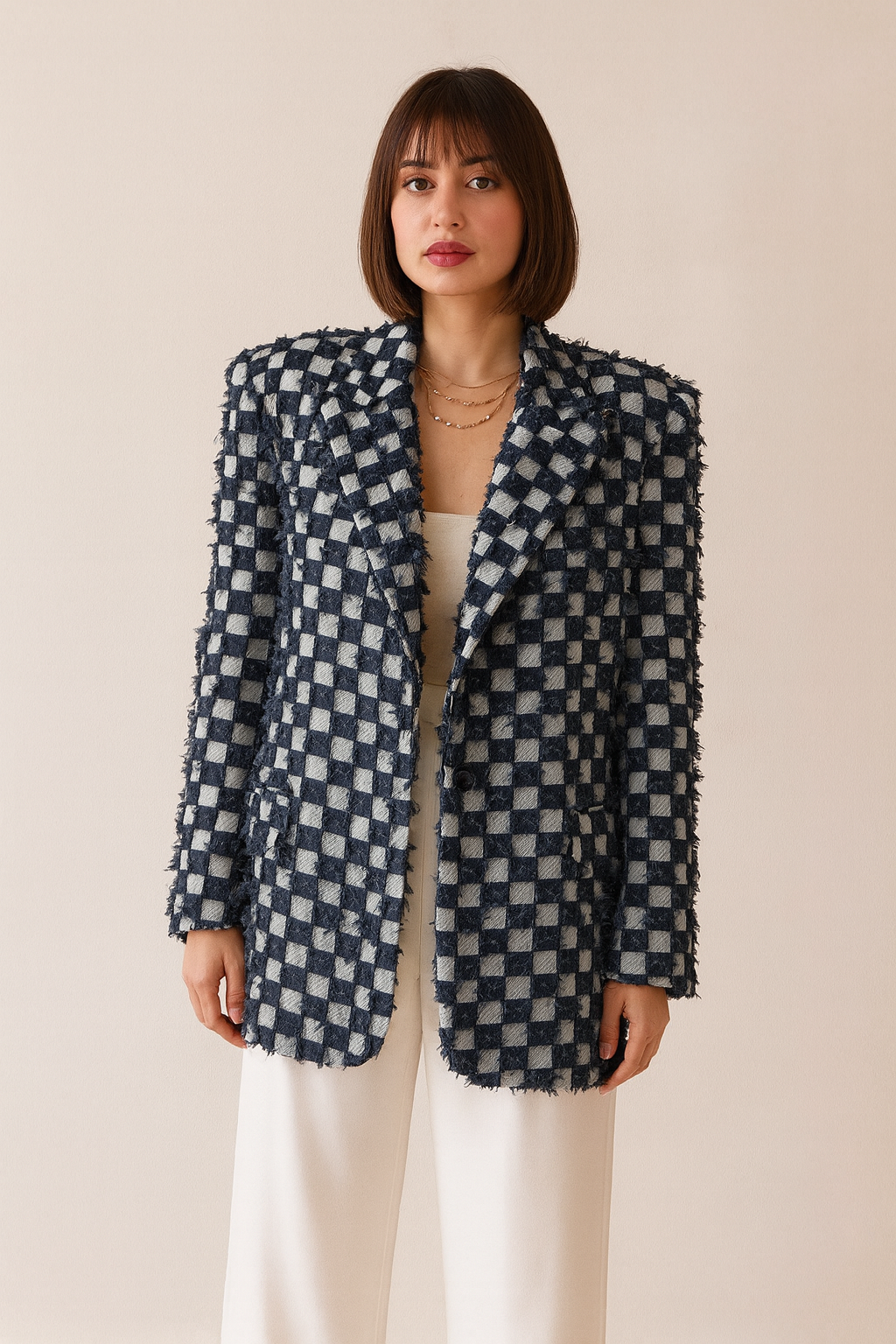 BLAZER CROISÉ EN DENIM 100% COTON