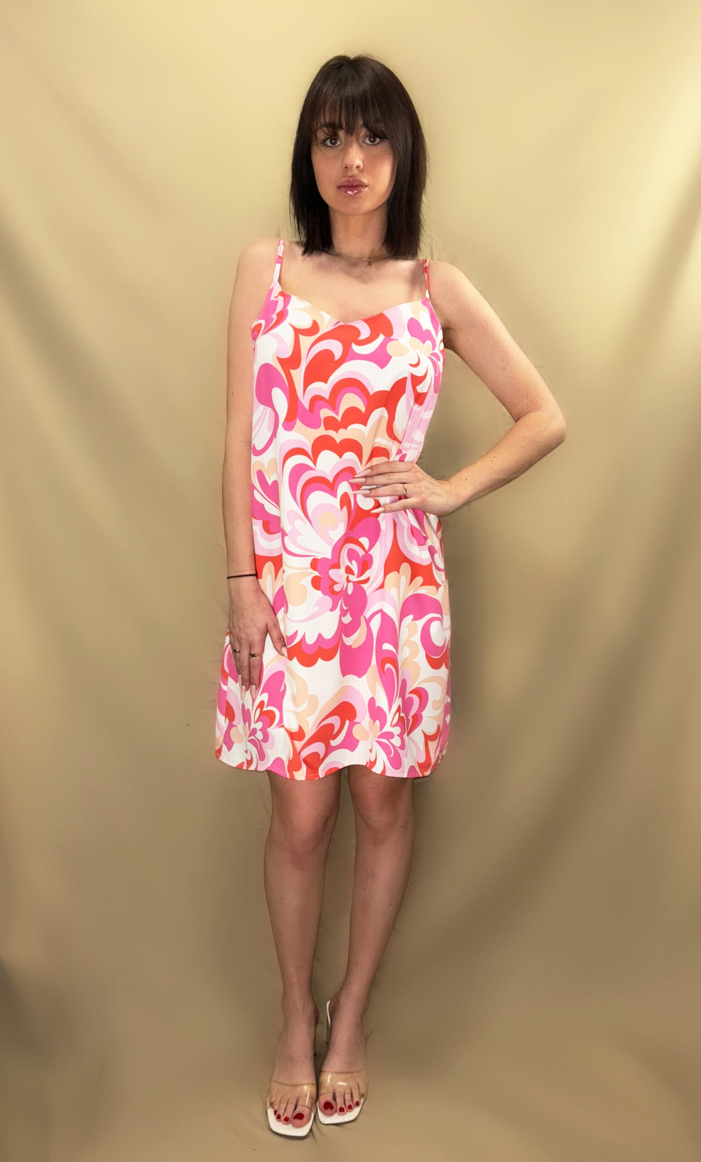 PATTERNED TANK DRESS