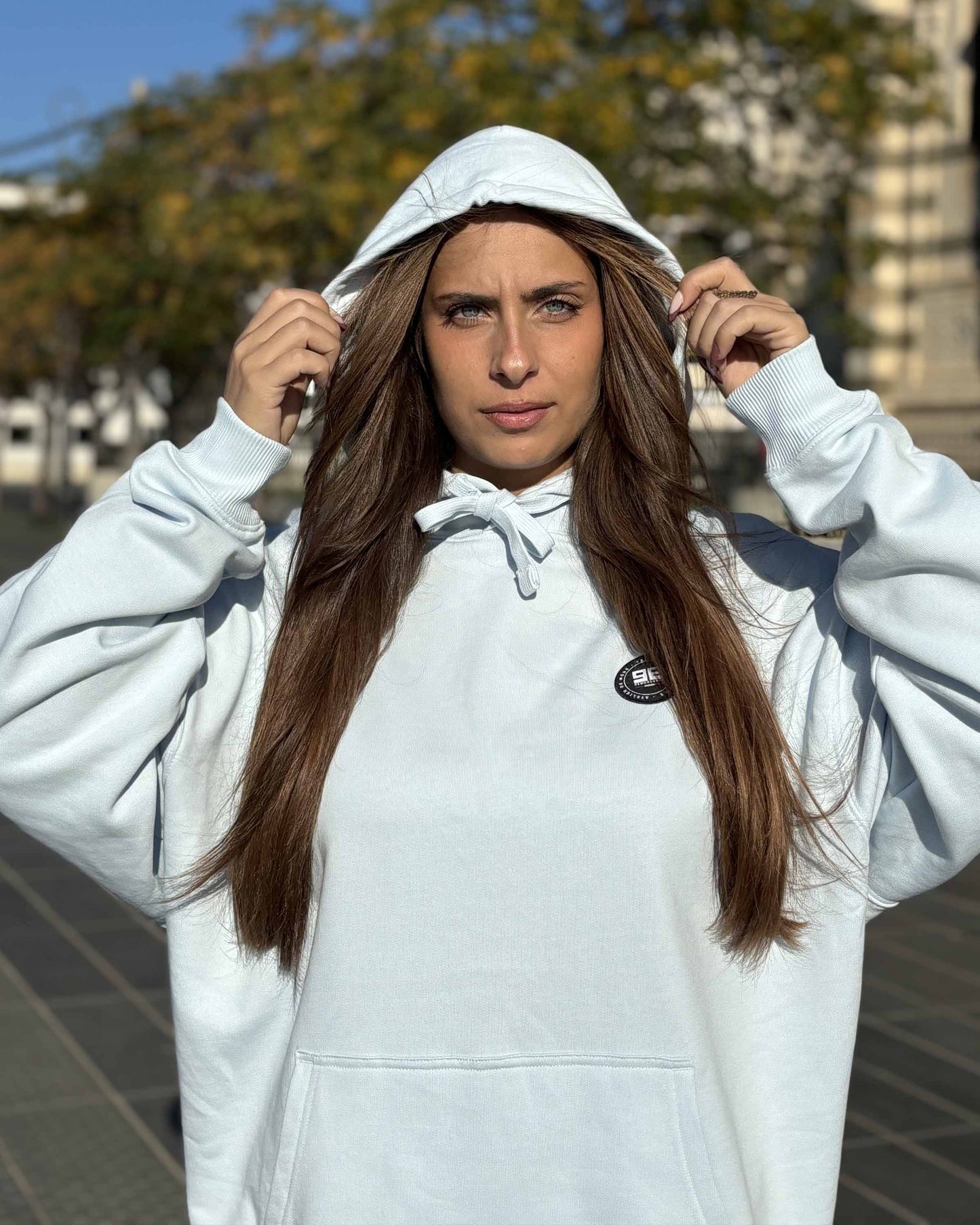 SWEAT-SHIRT BLEU EN COTON BIO OVERSIZE