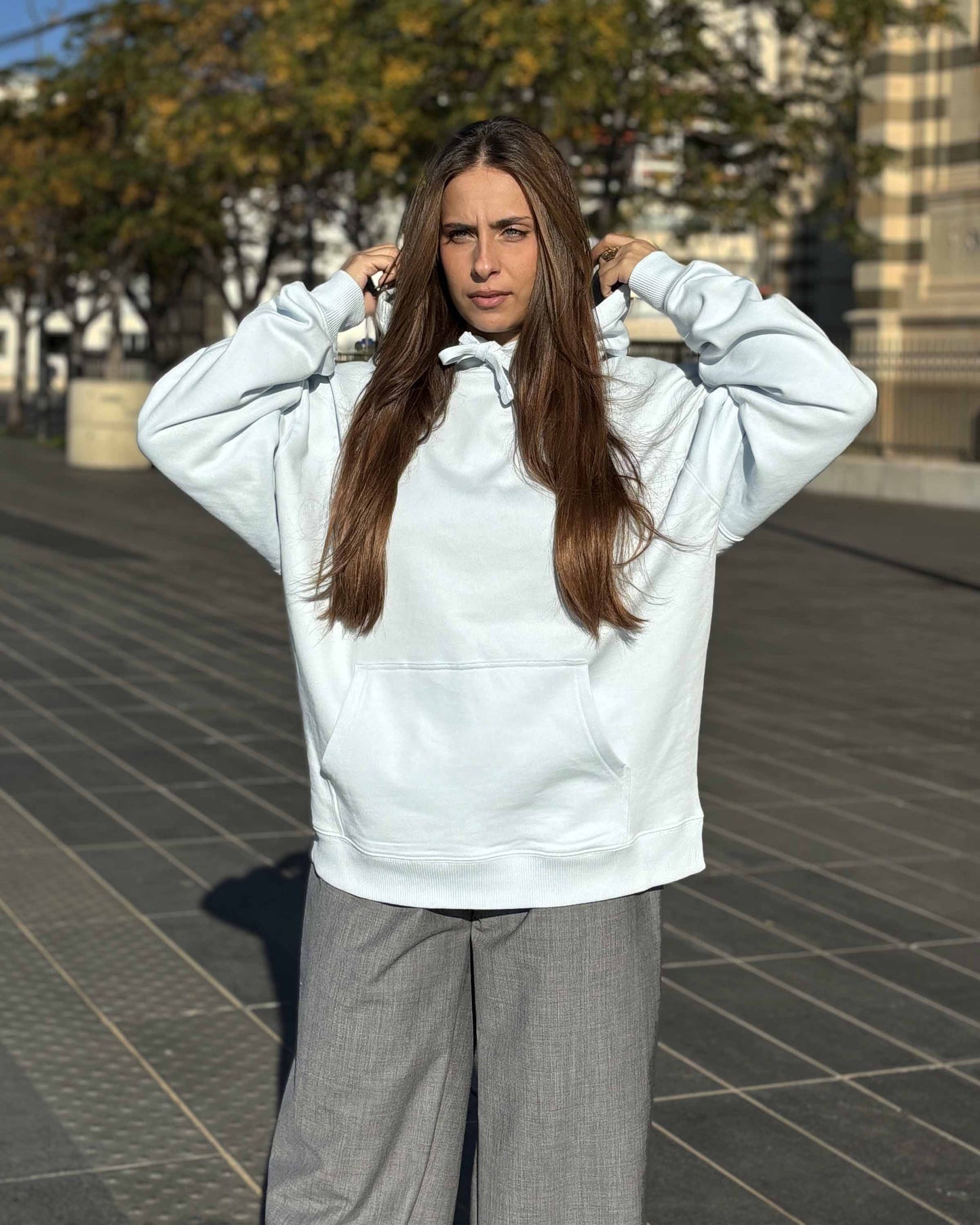 SWEAT-SHIRT BLEU EN COTON BIO OVERSIZE