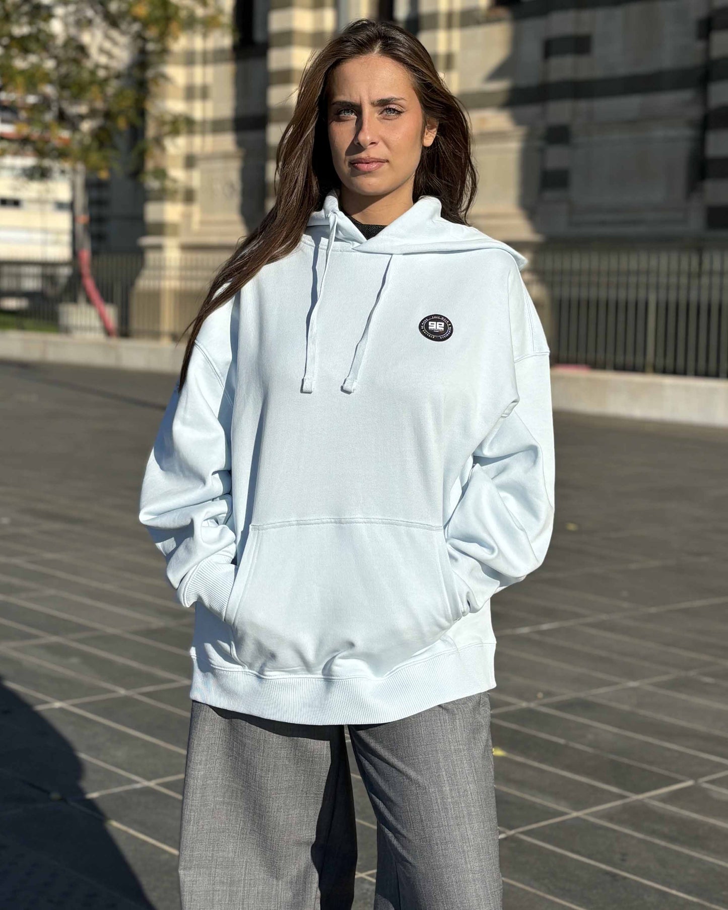 SWEAT-SHIRT BLEU EN COTON BIO OVERSIZE