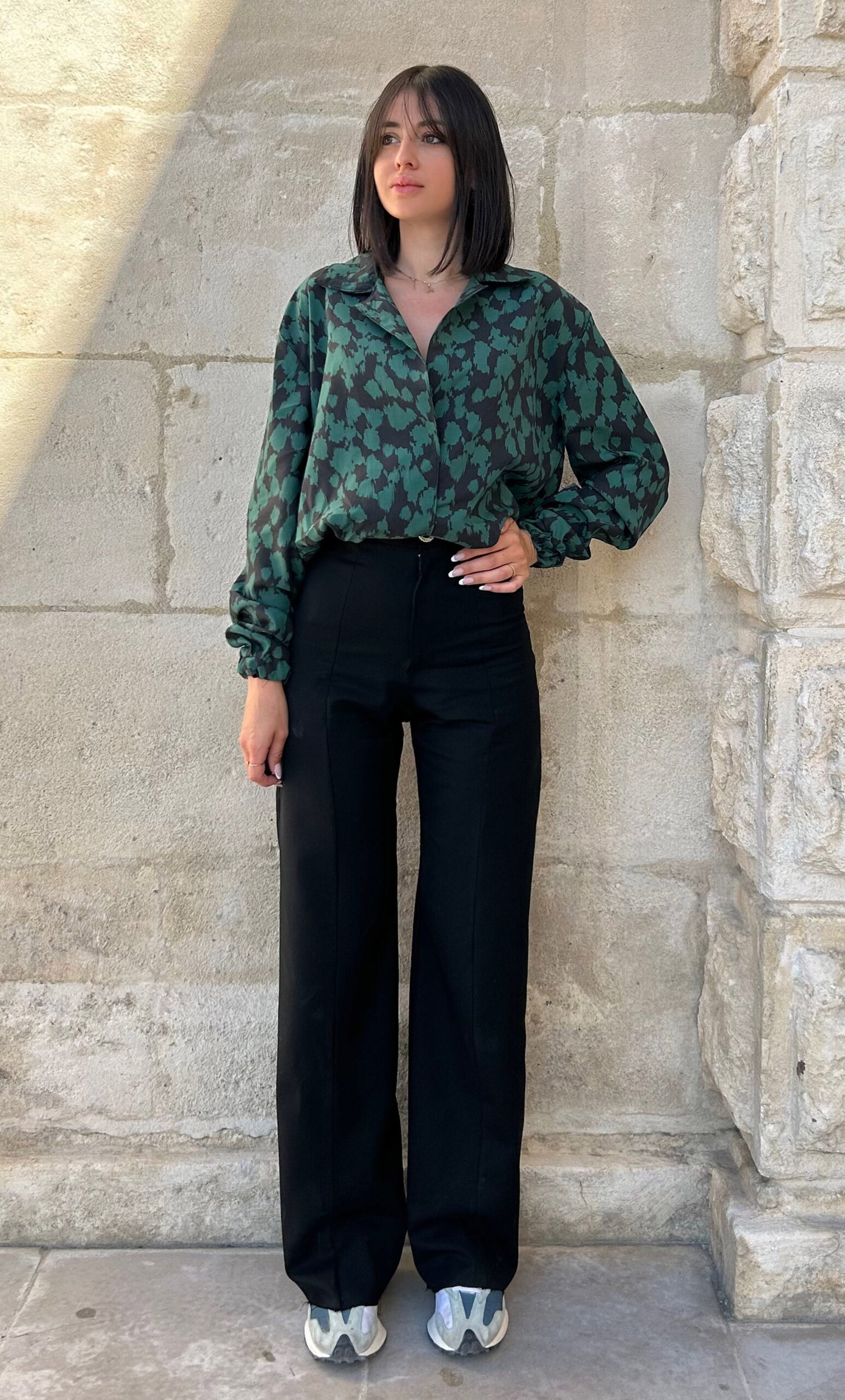 PANTALON NOIR 100% LAINE