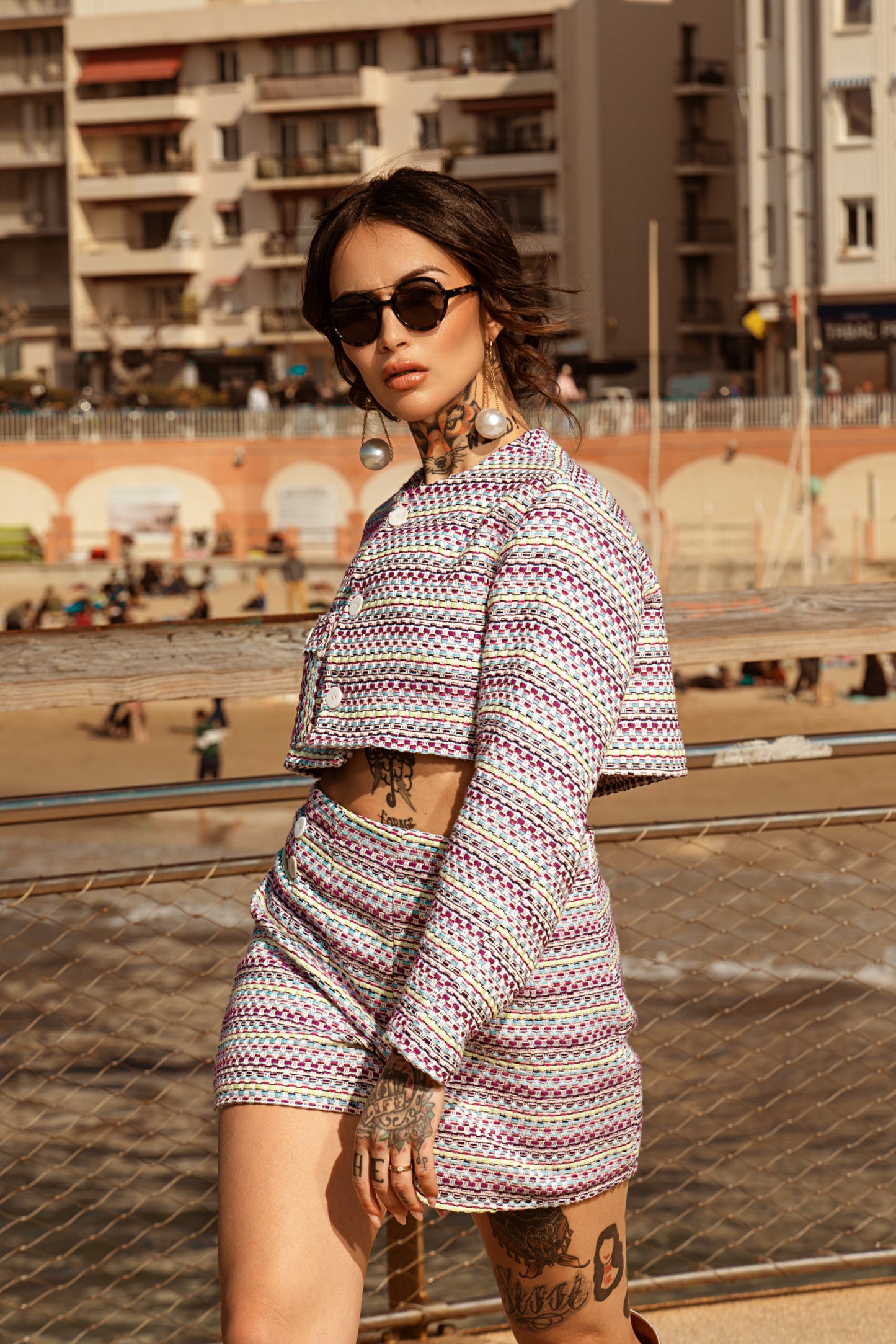 TWEED JACKET AND SHORTS SET