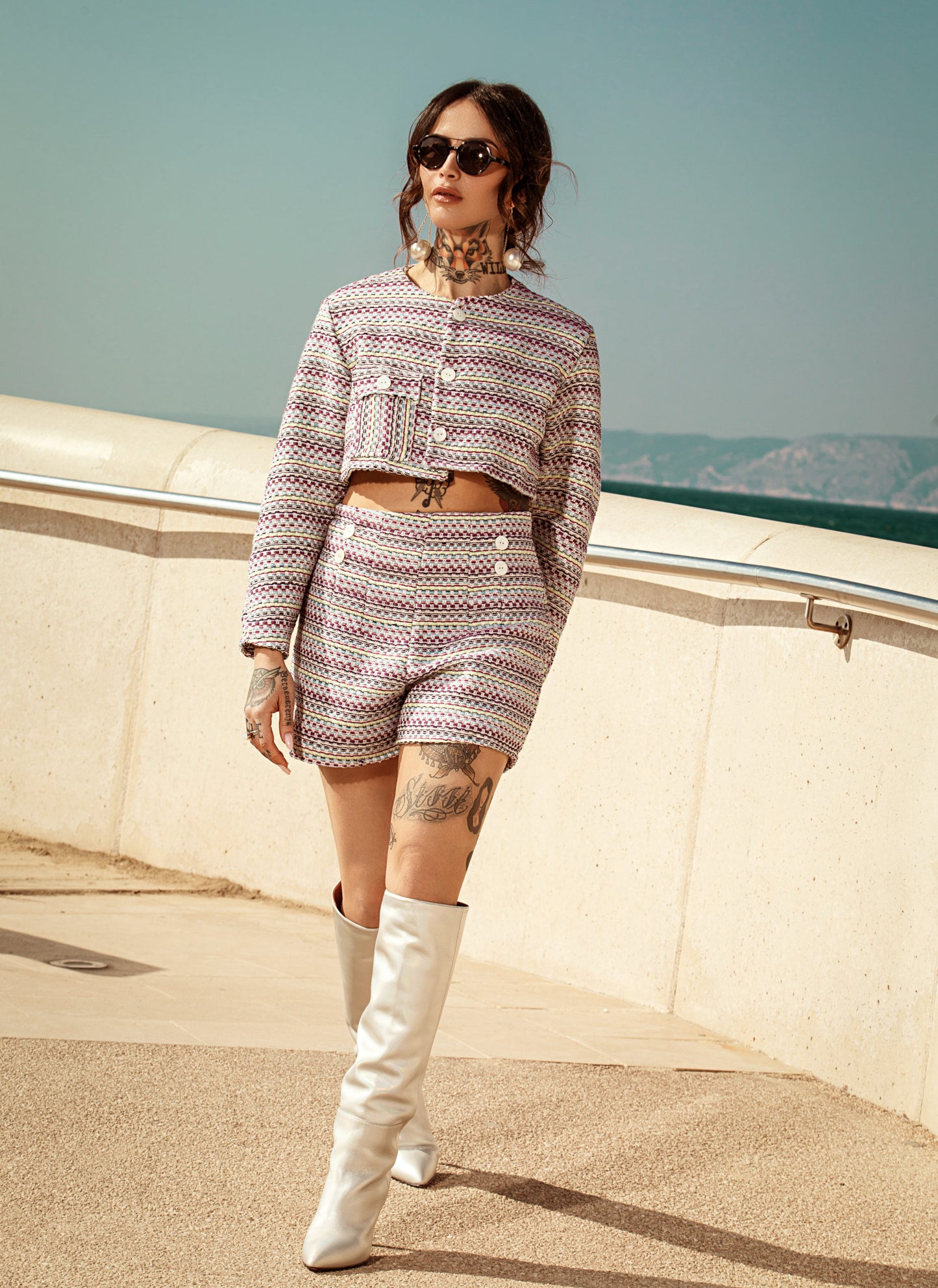 TWEED JACKET AND SHORTS SET