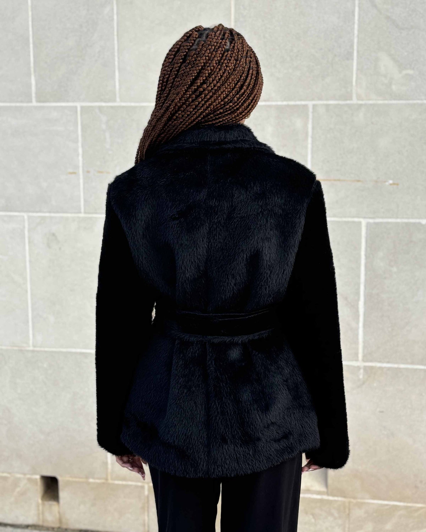 VESTE 100% LAINE EFFET FOURRURE