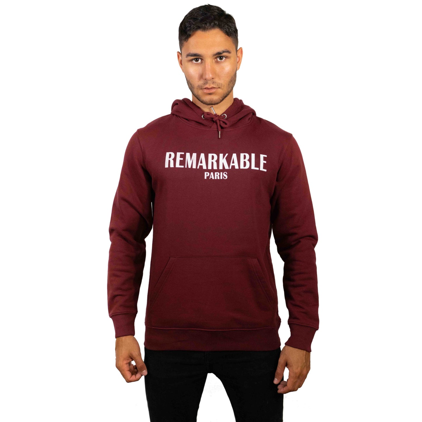REMARKABLE PARIS BURGUNDY HOODED SWEATSHIRT