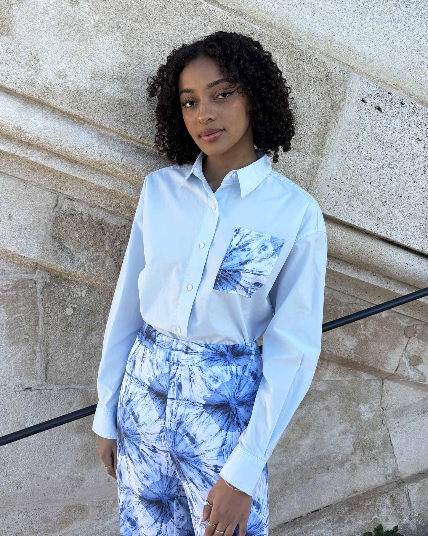 CHEMISE BLEU 100% COTON BIO
