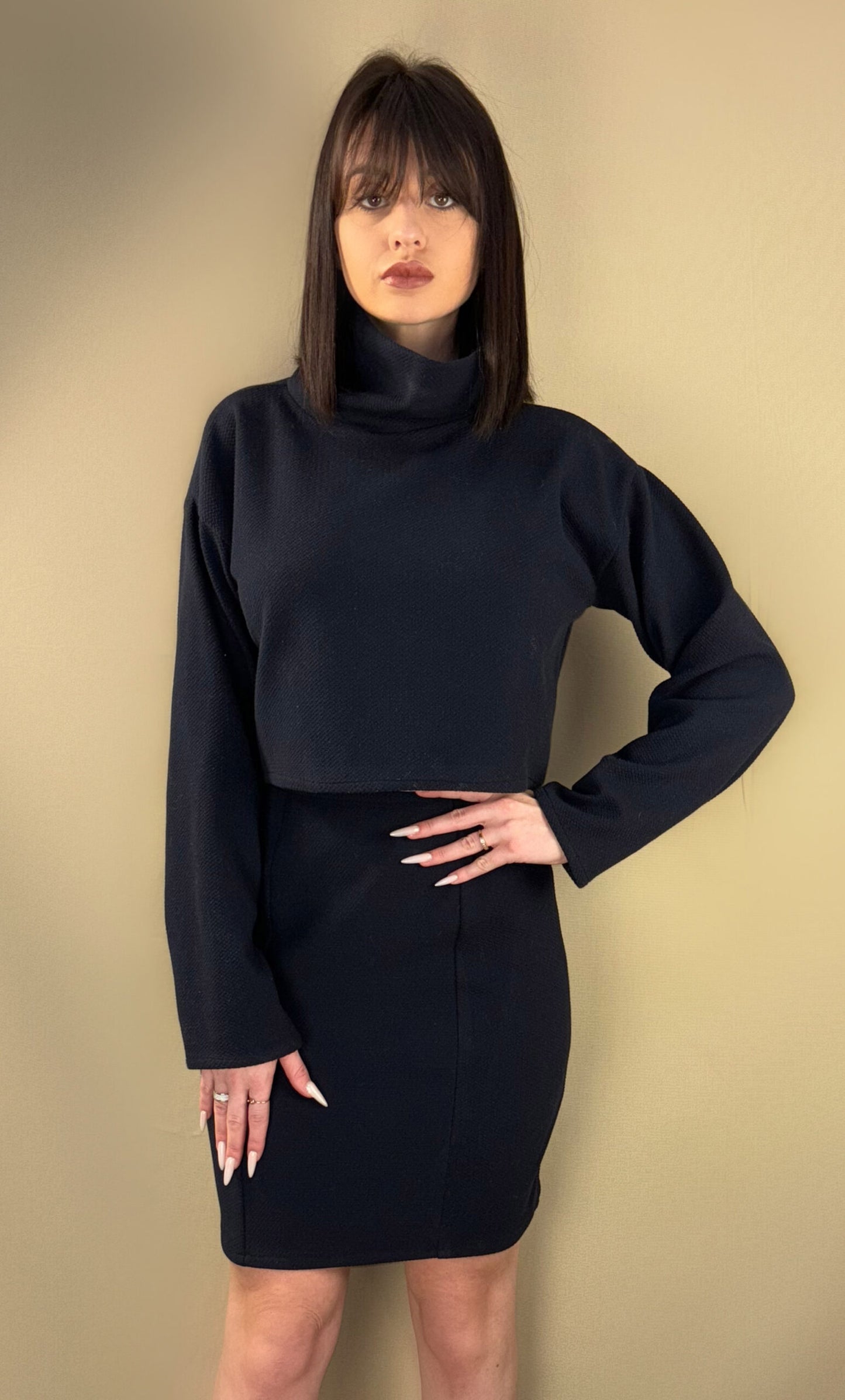 NAVY BLUE COTTON SKIRT