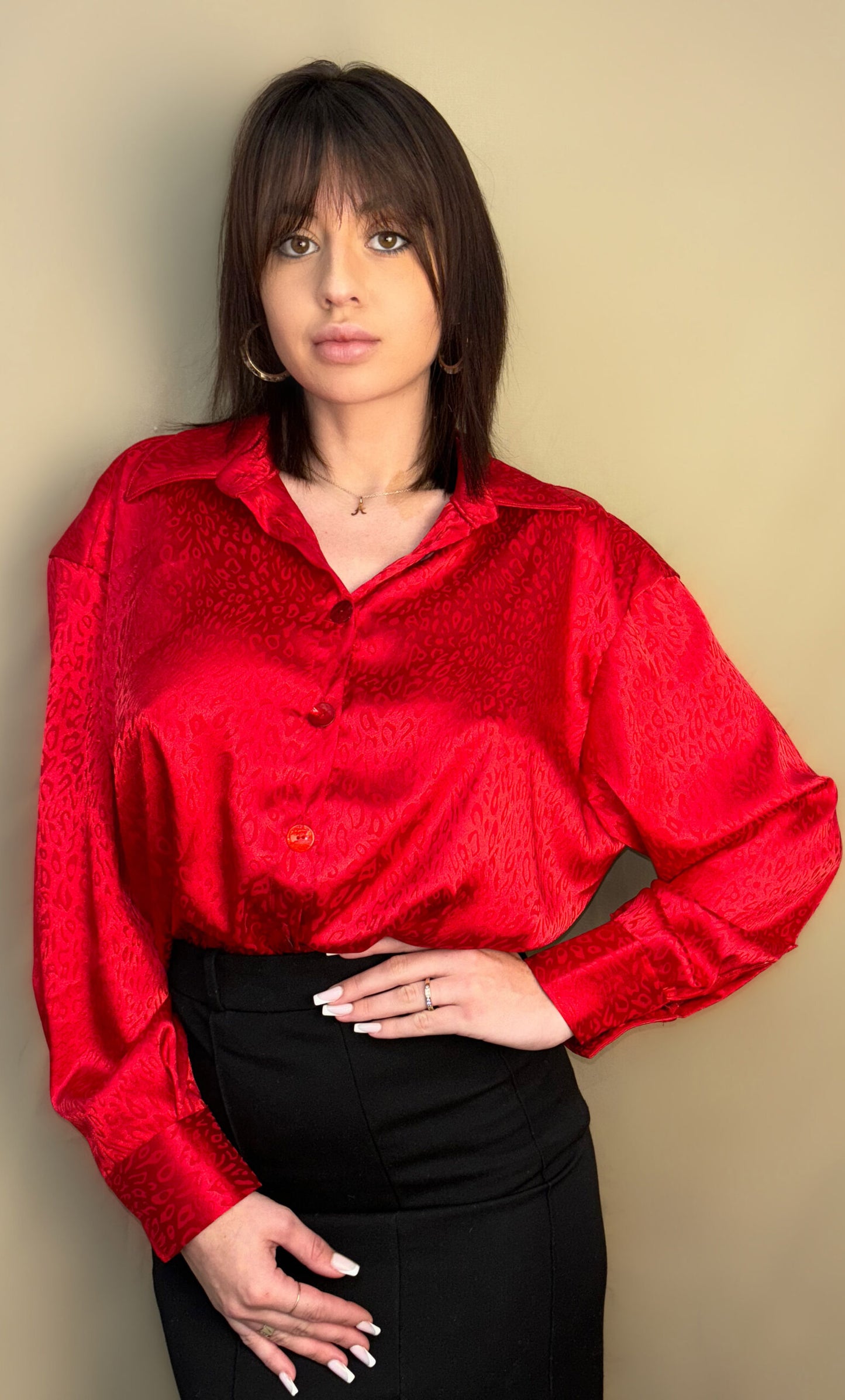 CHEMISE IMPRIMÉ LÉOPARD EN SATIN