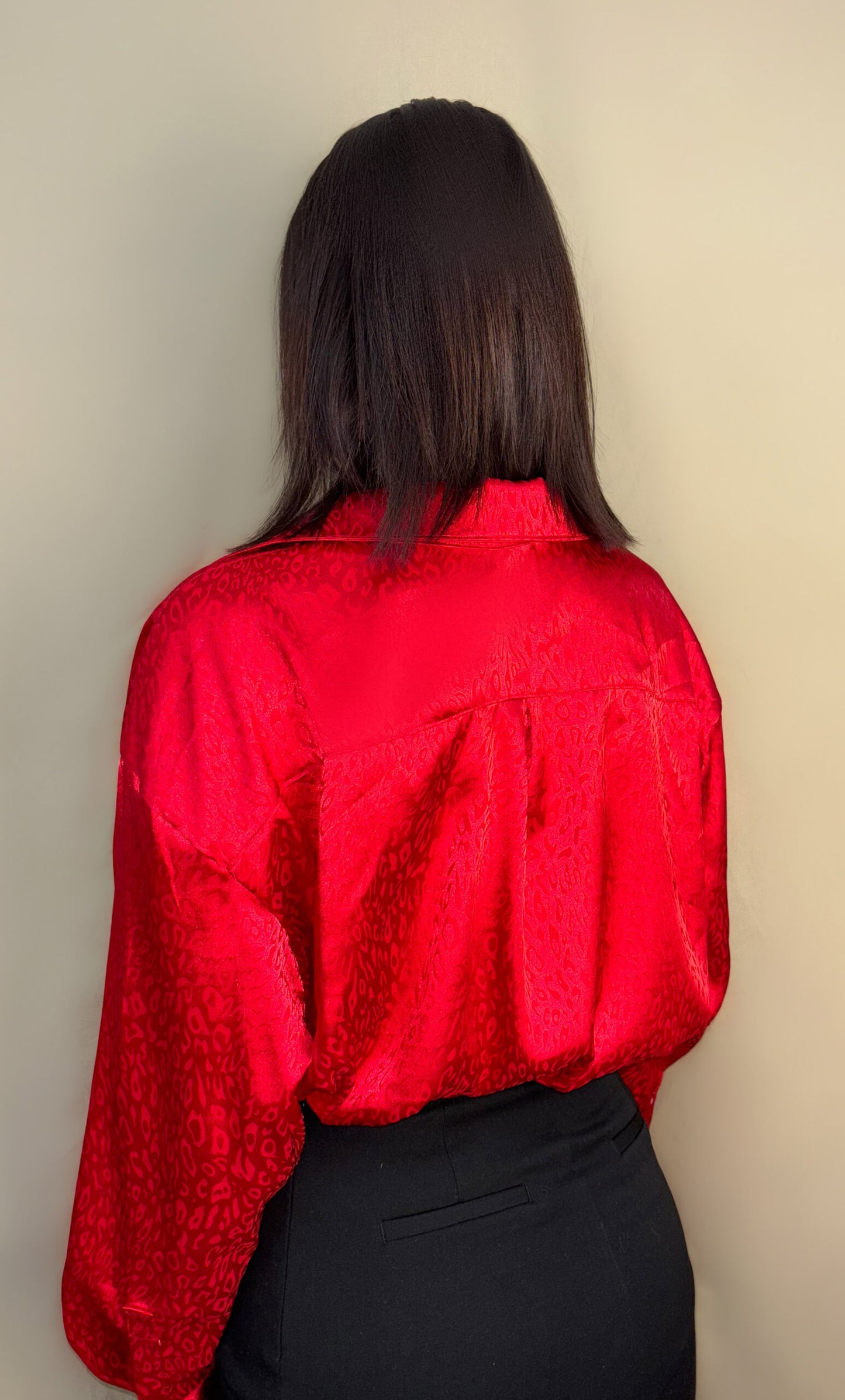 CHEMISE IMPRIMÉ LÉOPARD EN SATIN