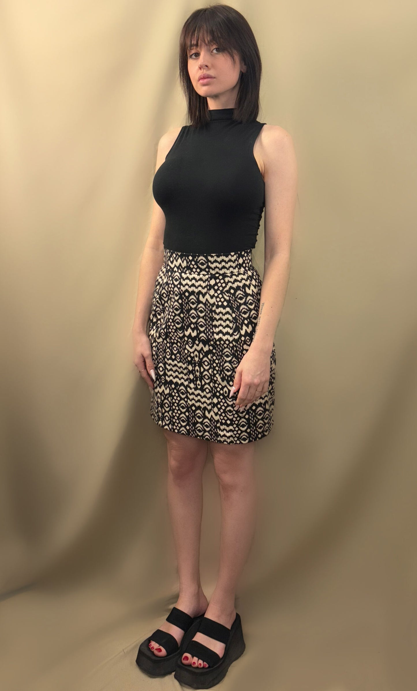 PRINTED COTTON SKIRT