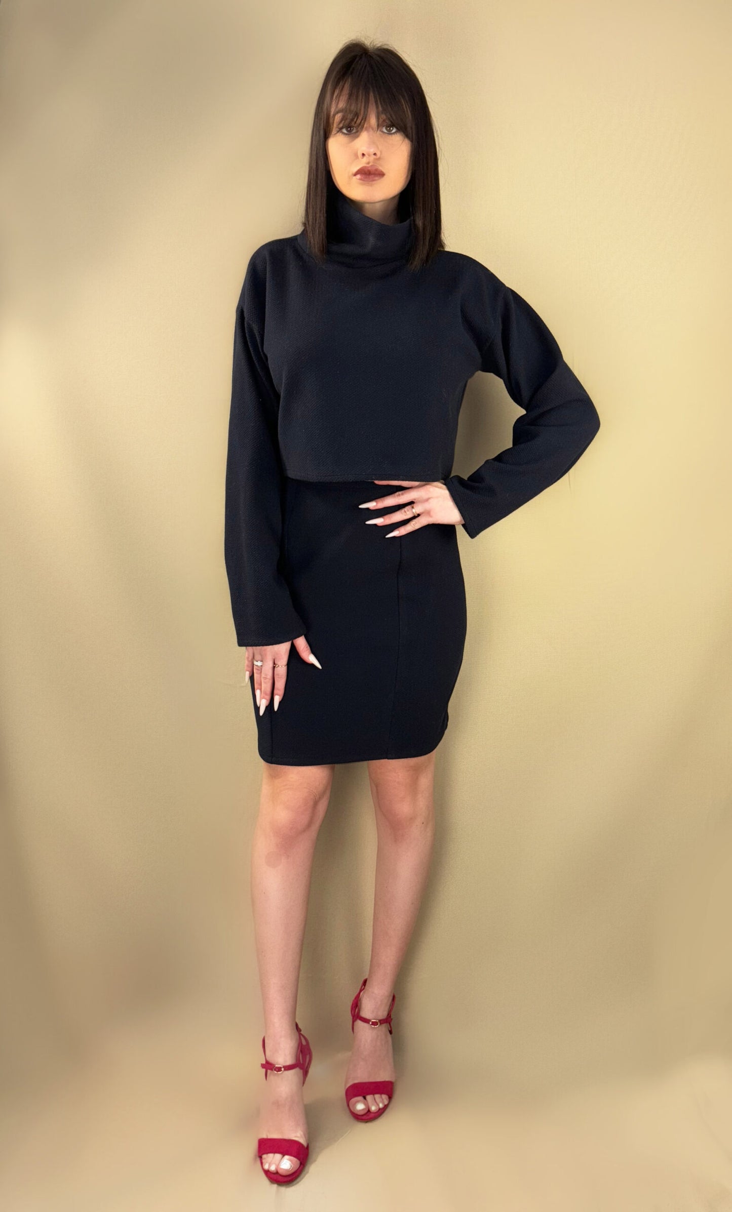 NAVY BLUE COTTON SKIRT