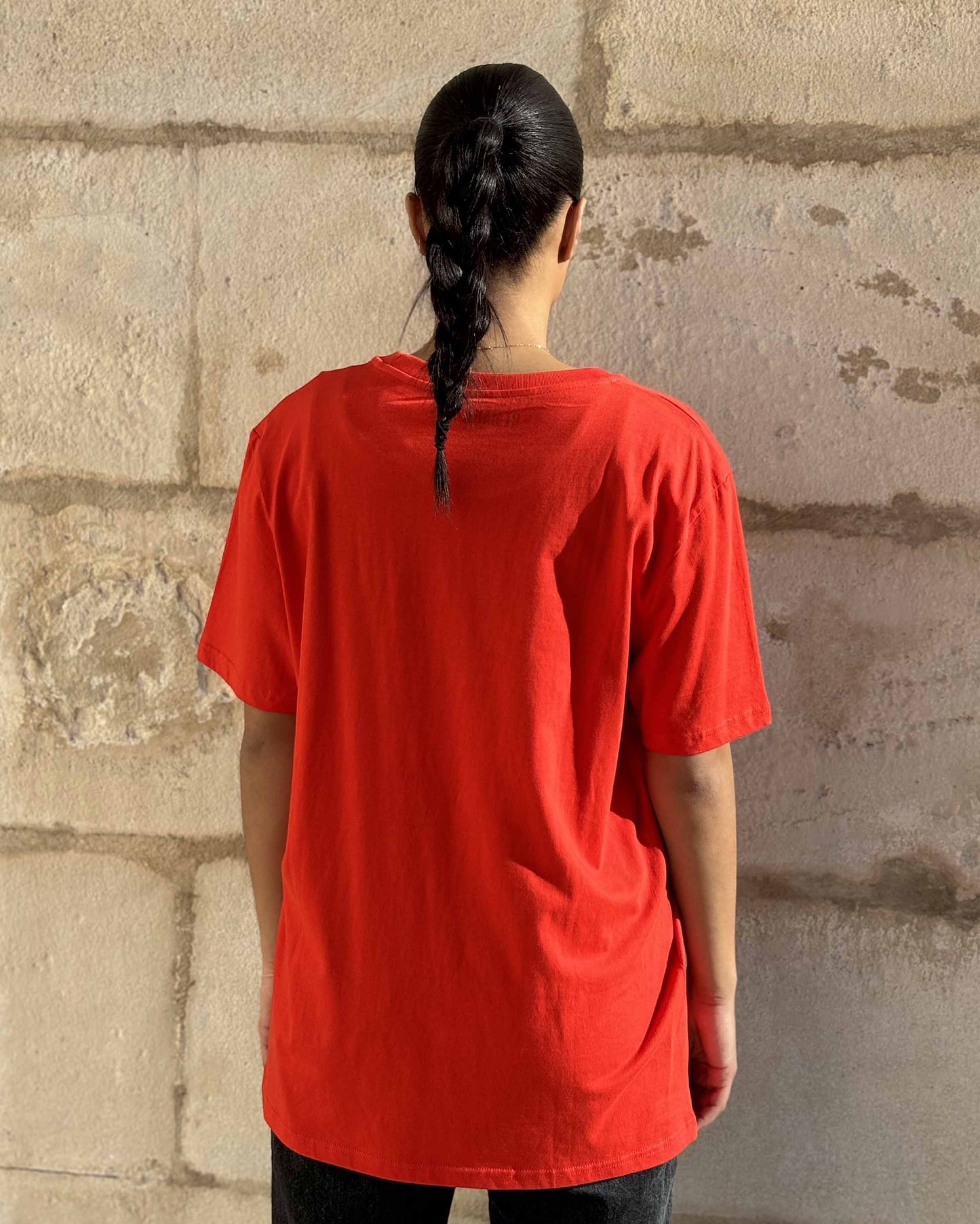 LIGHT RED ORGANIC COTTON T-SHIRT