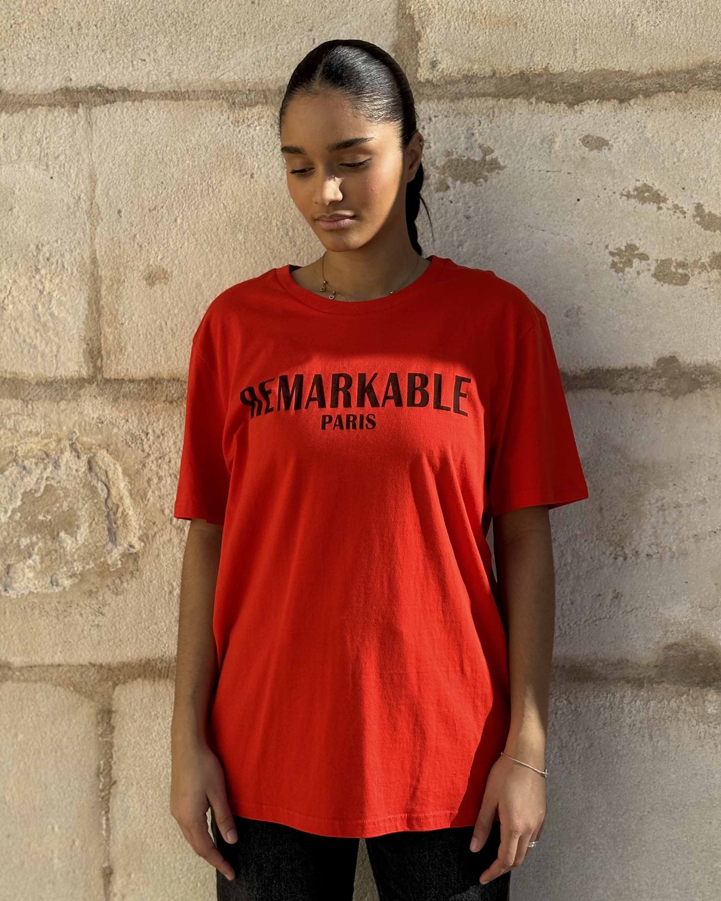 LIGHT RED ORGANIC COTTON T-SHIRT