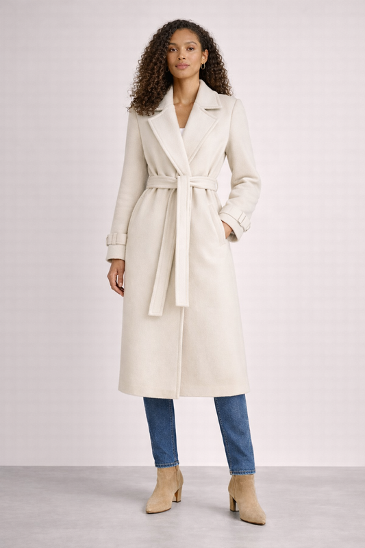 STRAIGHT COAT 100% WOOL