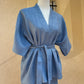 100% LINEN BLUE DENIM KIMONO SET