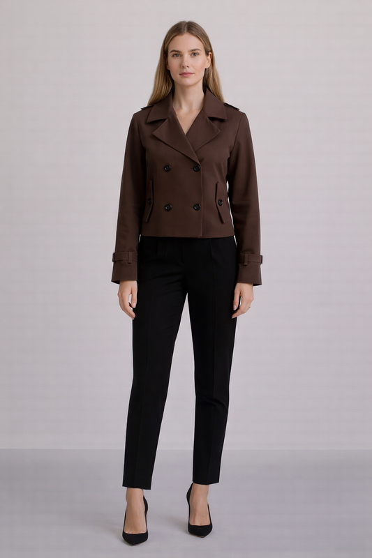 SHORT TRENCH COAT 100% COTTON