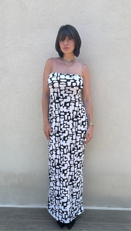 ROBE BUSTIER EN VISCOSE