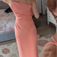 Robe corail asymétrique