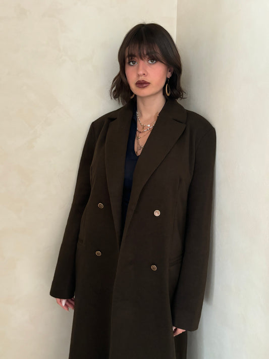 MANTEAU CROISÉ LAINE, CACHEMIRE ET ALPAGA