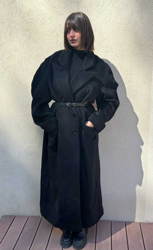 MANTEAU MANCHE BALLON 100% LAINE MOHAIR