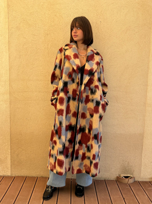 MANTEAU OVERSIZE 100% LAINE MOHAIR - PIÈCE UNIQUE