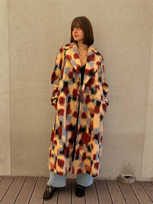 MANTEAU OVERSIZE 100% LAINE MOHAIR - PIÈCE UNIQUE