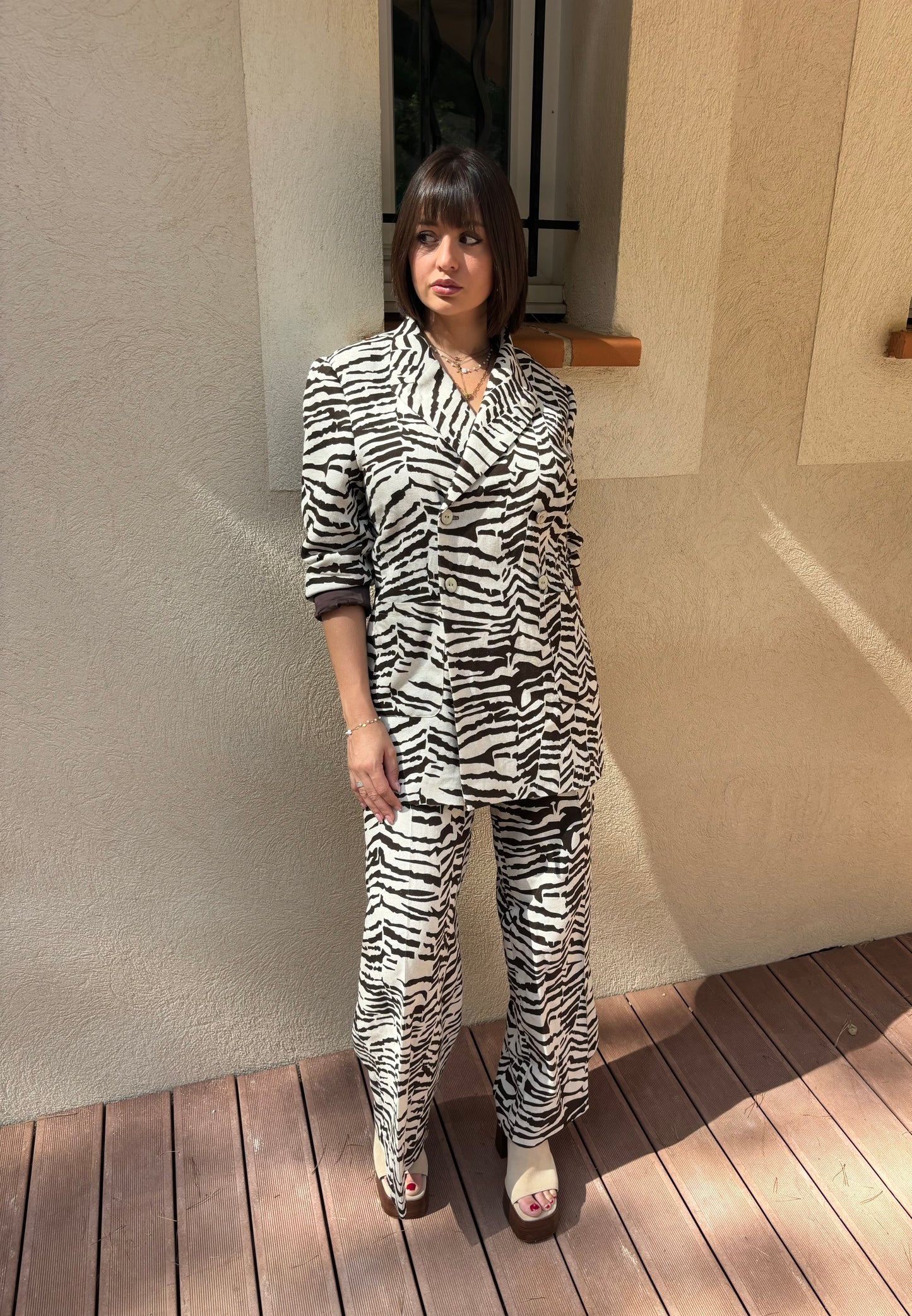 BLAZER CROISÉ - LIN ET COTON