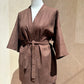 BROWN KIMONO SET 100% LINEN