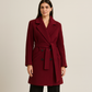 MANTEAU BORDEAUX 100% LAINE