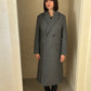 MANTEAU DROIT 100% LAINE GRIS