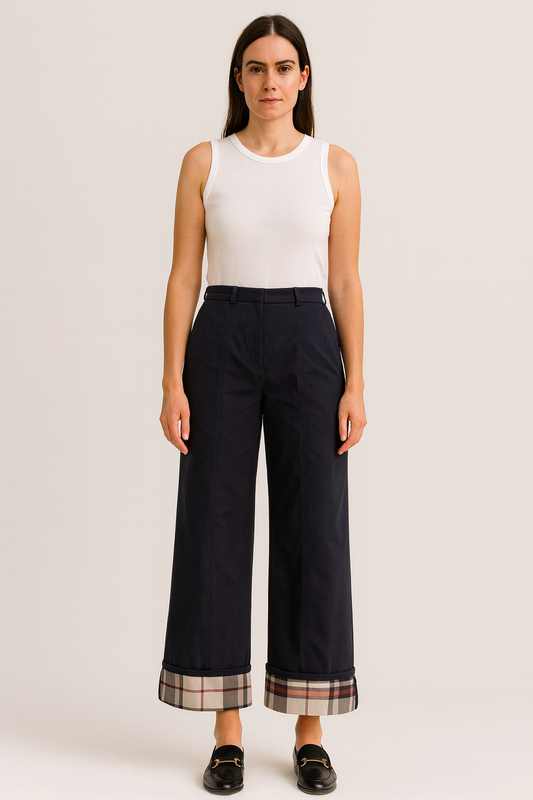 PANTALON 100% COTON AVEC REVERS PERSONNALISABLE