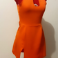 ROBE ORANGE 100% LAINE