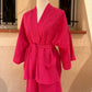 PINK KIMONO SET 100% LINEN
