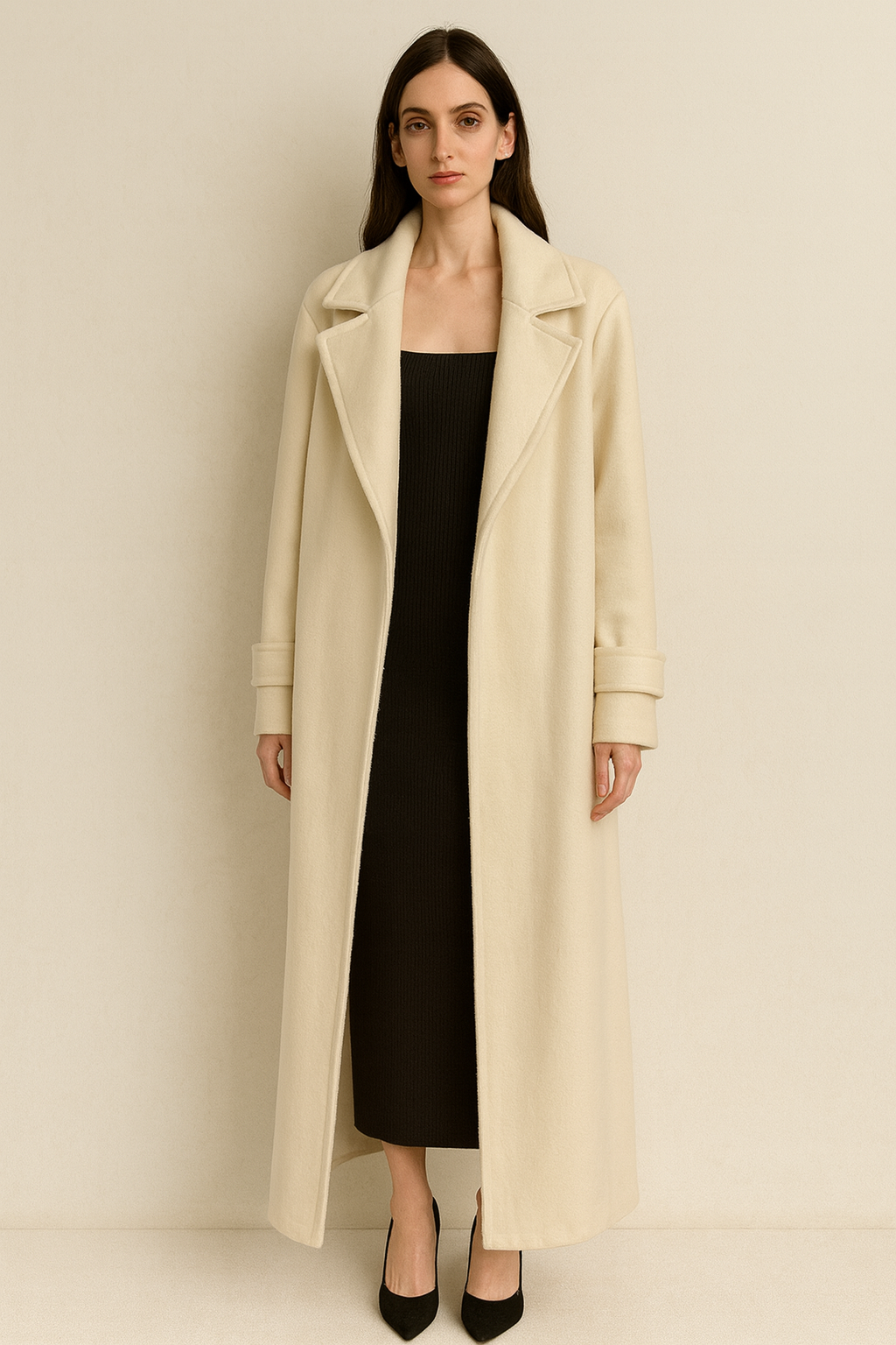 MANTEAU DROIT 100% LAINE