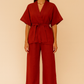 RED KIMONO SET 100% LINEN